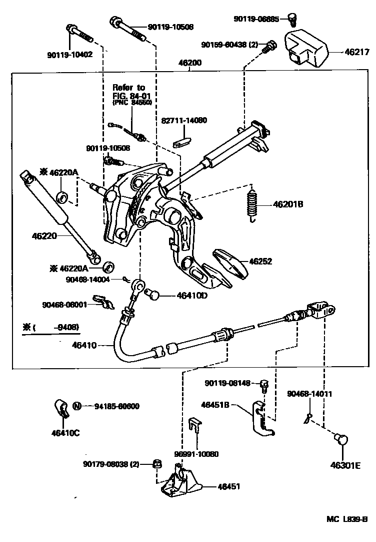 4601 — PARKING BRAKE & CABLE