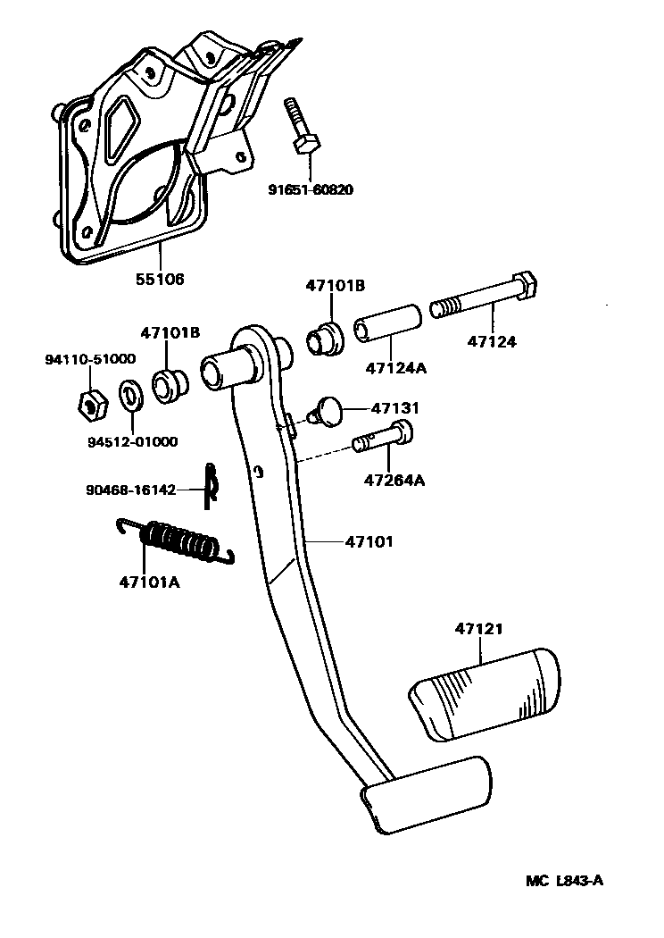 4701 — BRAKE PEDAL & BRACKET