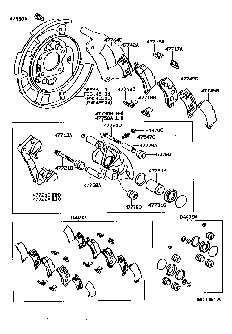4707 — REAR DISC BRAKE CALIPER & DUST COVER