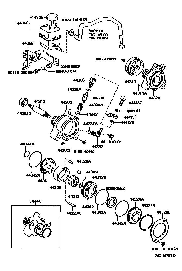 4502 — VANE PUMP & RESERVOIR (POWER STEERING)