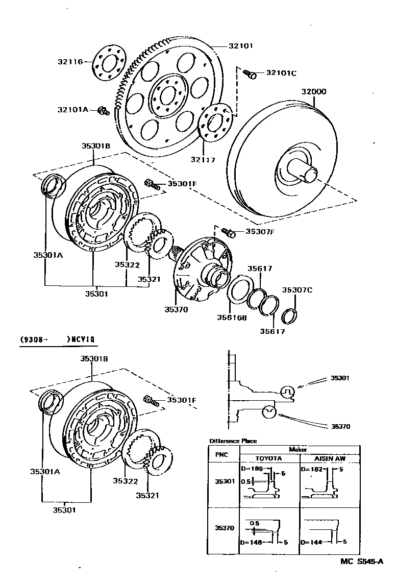 3502 — TORQUE CONVERTER, FRONT OIL PUMP & CHAIN (ATM)