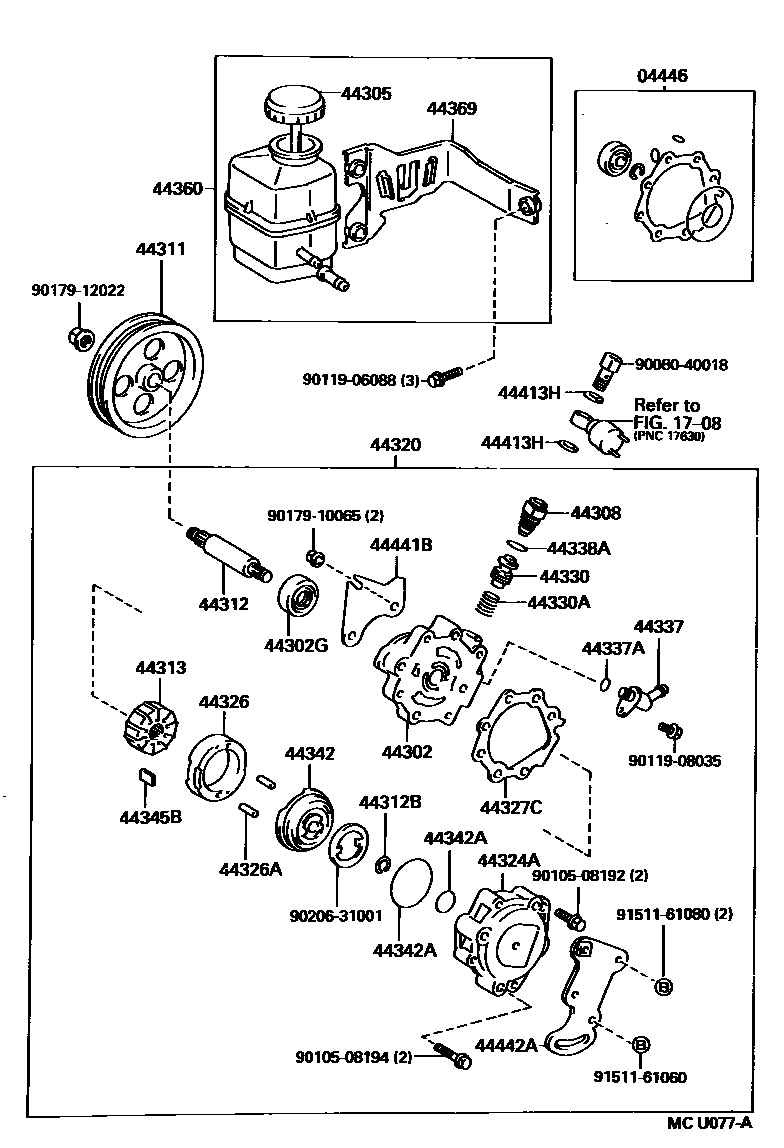 4502 — VANE PUMP & RESERVOIR (POWER STEERING)