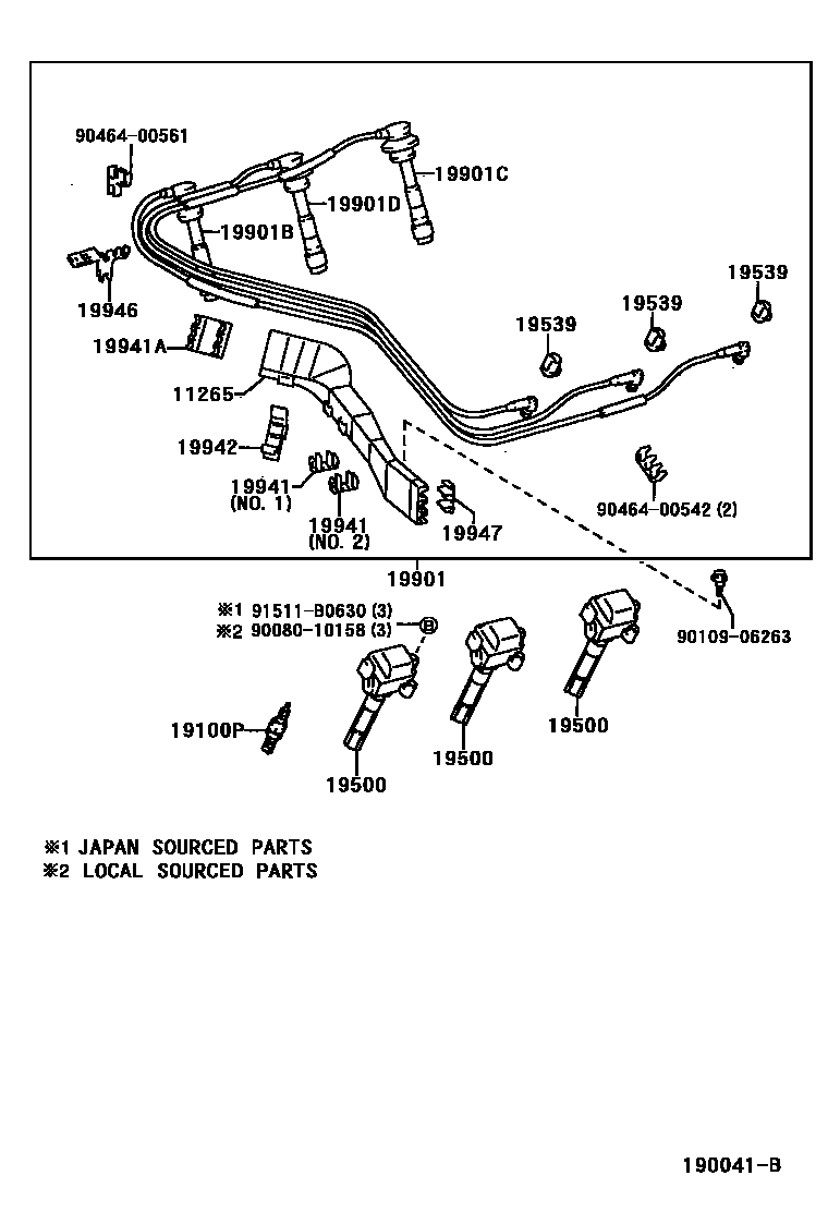 1901 — IGNITION COIL & SPARK PLUG / GLOW PLUG