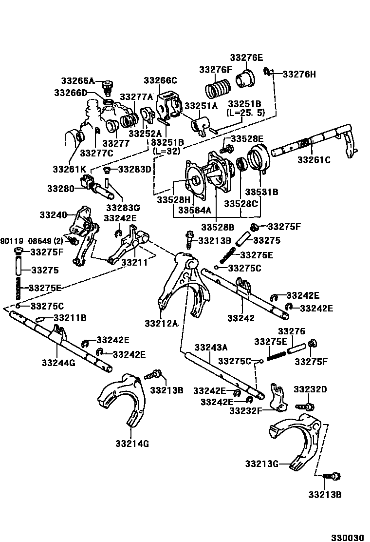 3307 — GEAR SHIFT FORK & LEVER SHAFT (MTM)