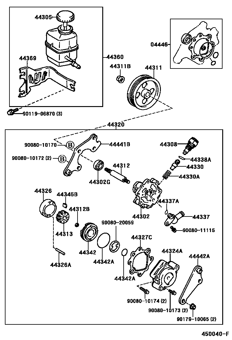 4502 — VANE PUMP & RESERVOIR (POWER STEERING)