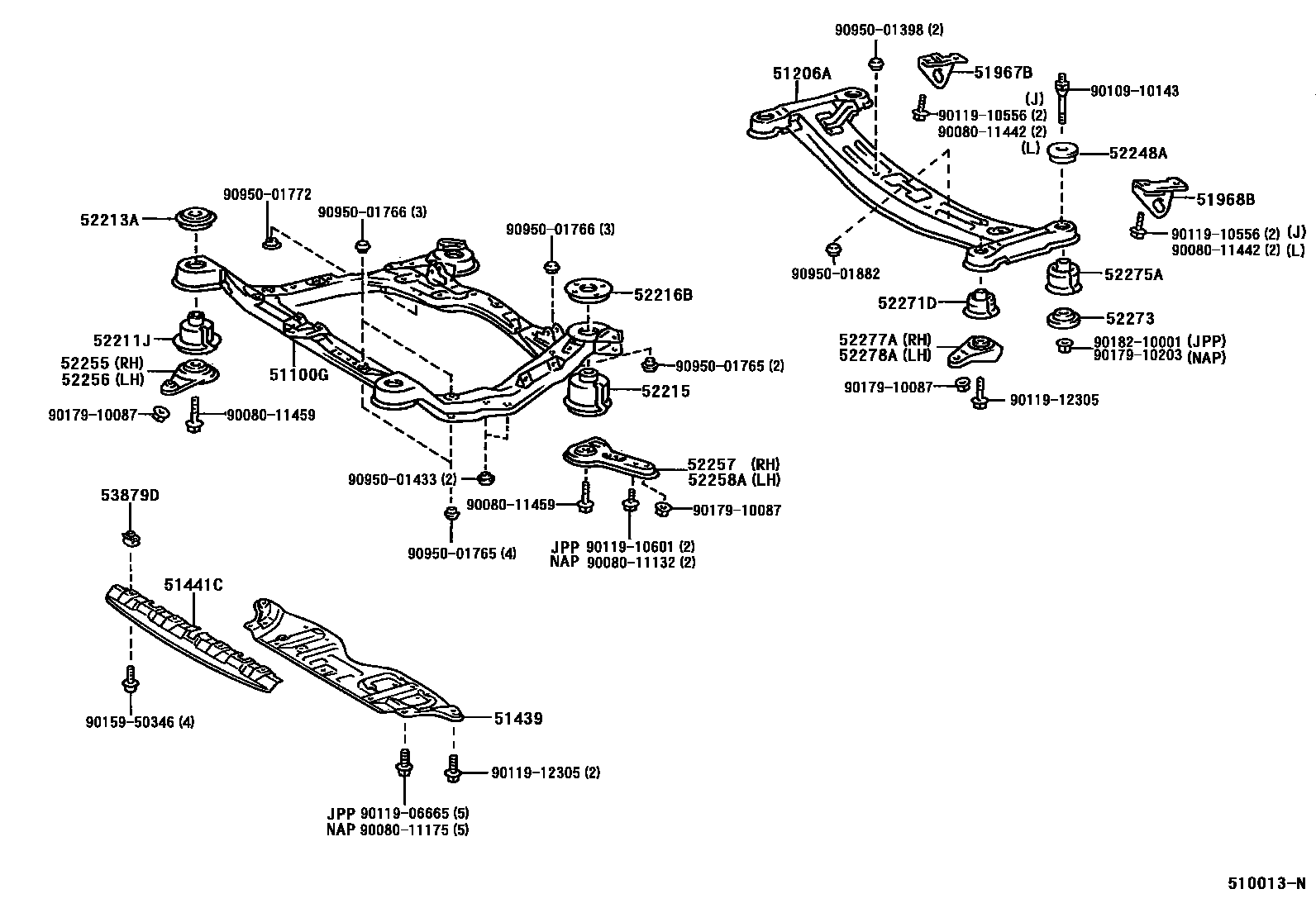 5102 — SUSPENSION CROSSMEMBER & UNDER COVER