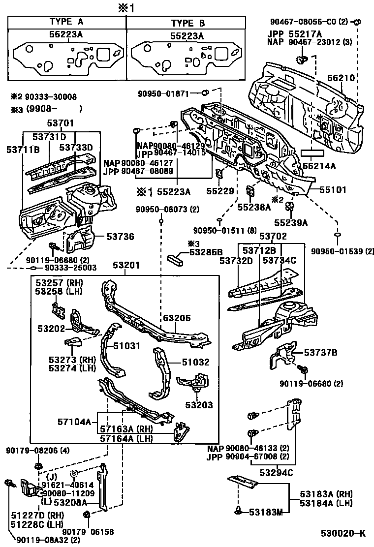 5304 — FRONT FENDER APRON & DASH PANEL