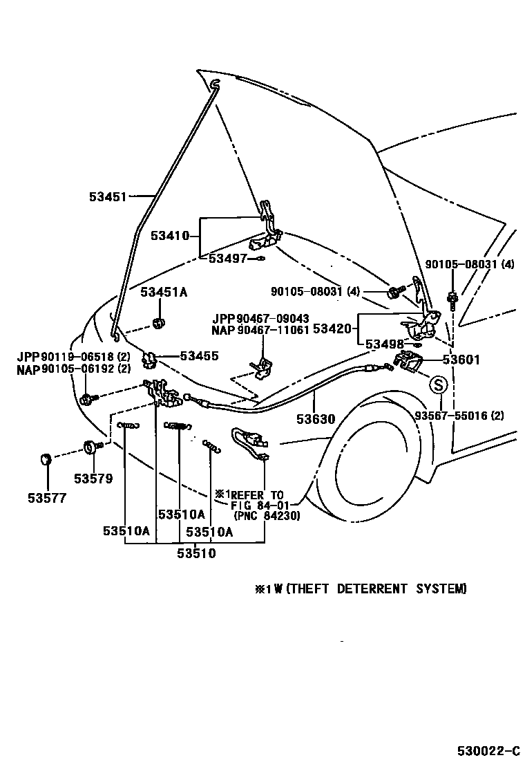 5303 — HOOD LOCK & HINGE