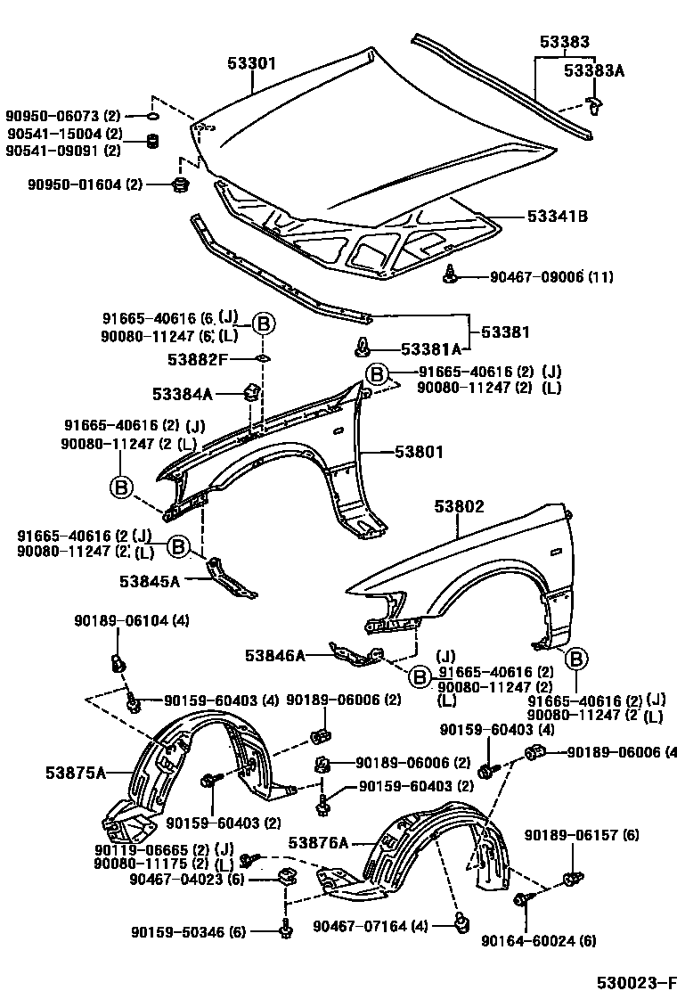 5302 — HOOD & FRONT FENDER