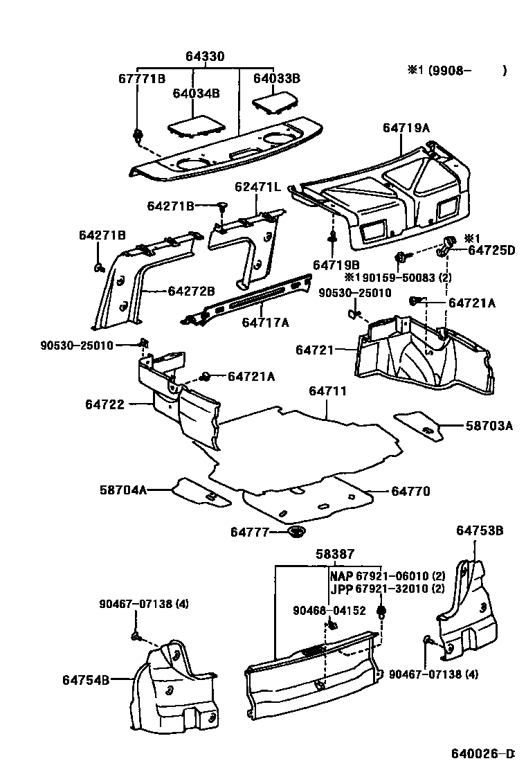 6403 — PACKAGE TRAY PANEL & LUGGAGE COMPARTMENT MAT
