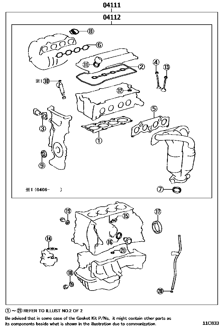 1103 — ENGINE OVERHAUL GASKET KIT