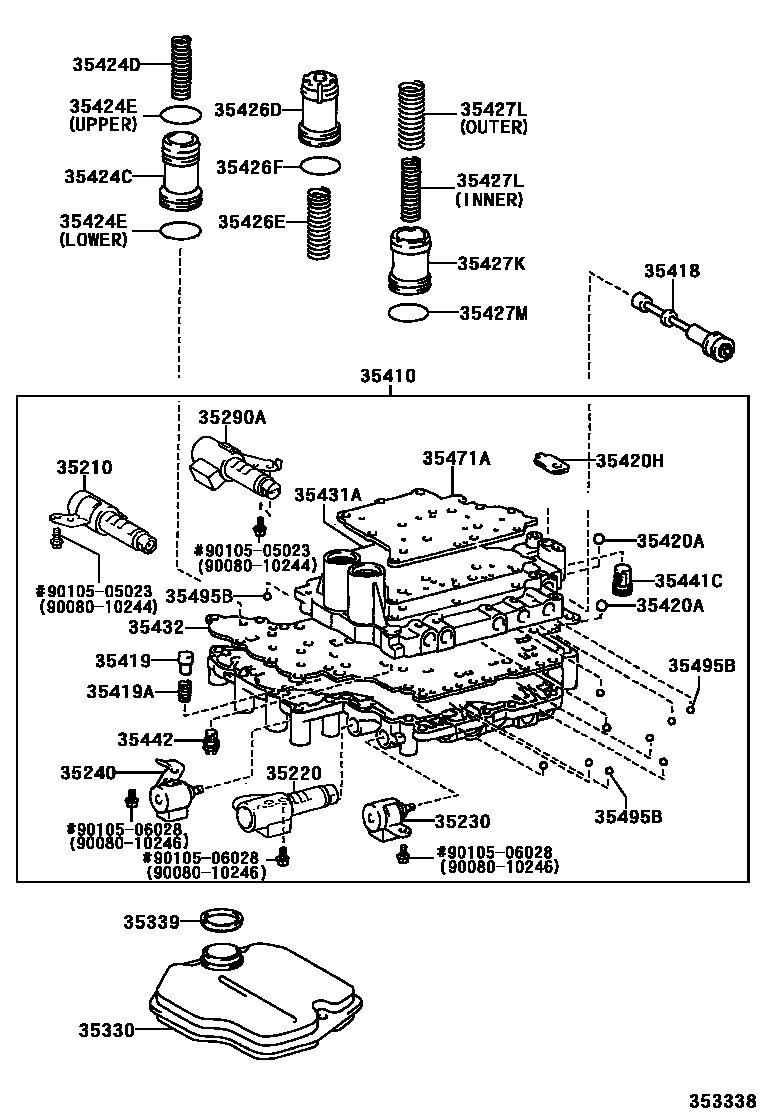 3512 — VALVE BODY & OIL STRAINER (ATM)