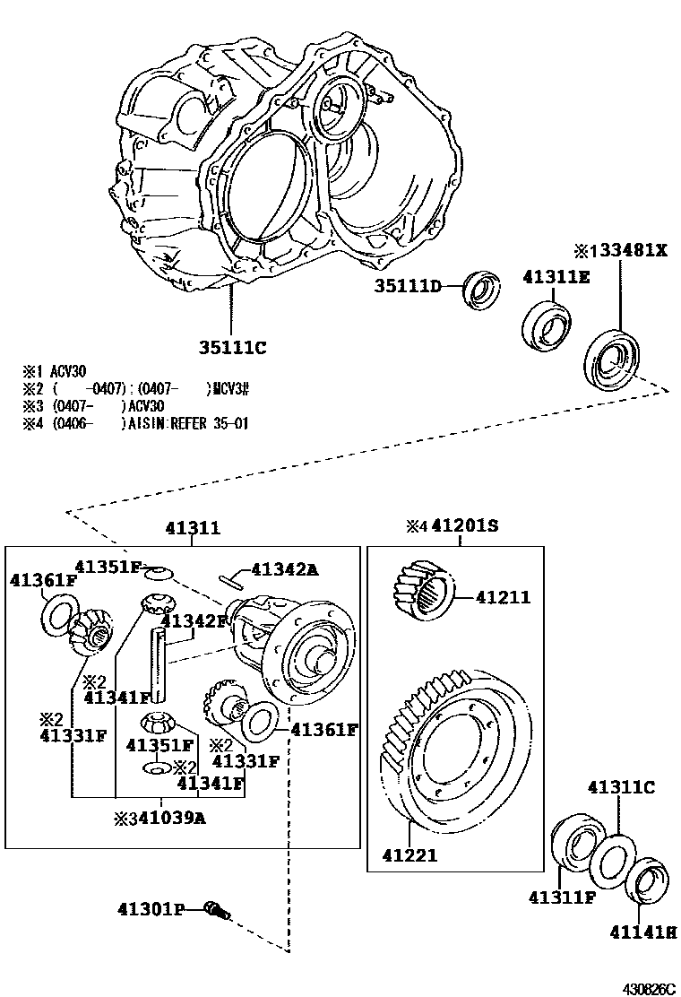 4301 — FRONT AXLE HOUSING & DIFFERENTIAL