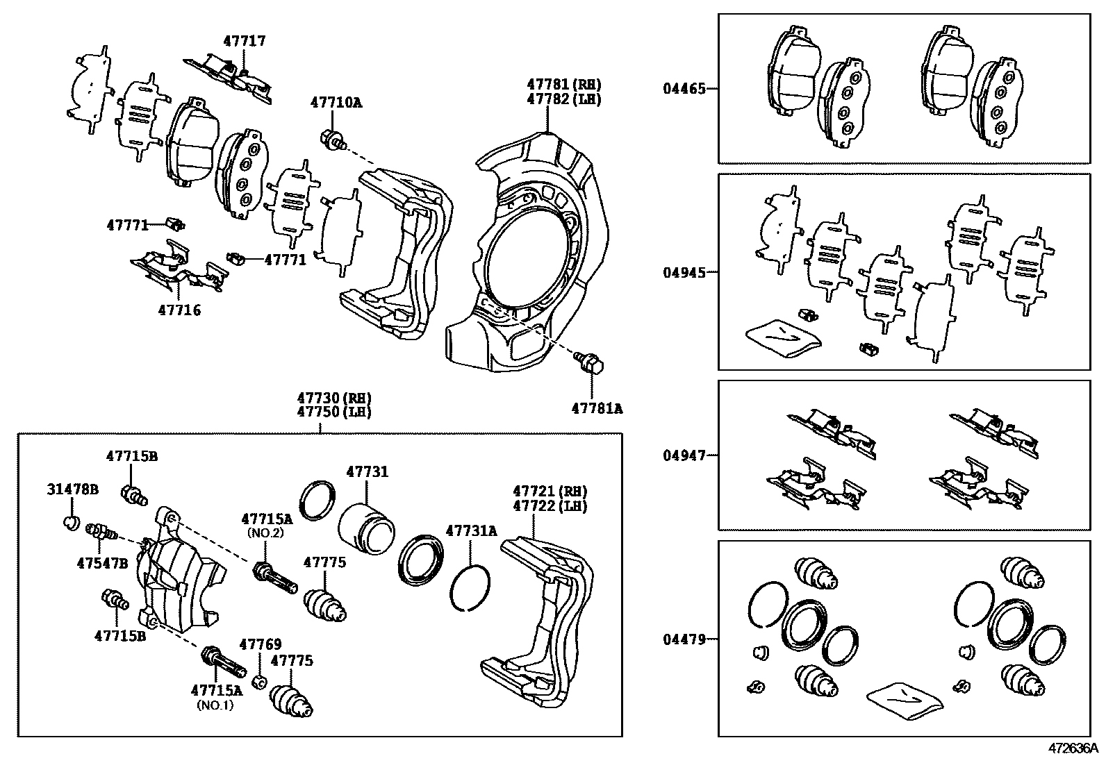 4705 — FRONT DISC BRAKE CALIPER & DUST COVER