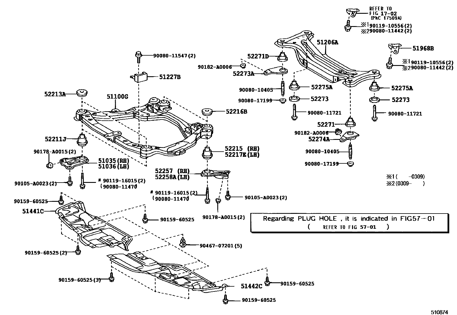 5102 — SUSPENSION CROSSMEMBER & UNDER COVER