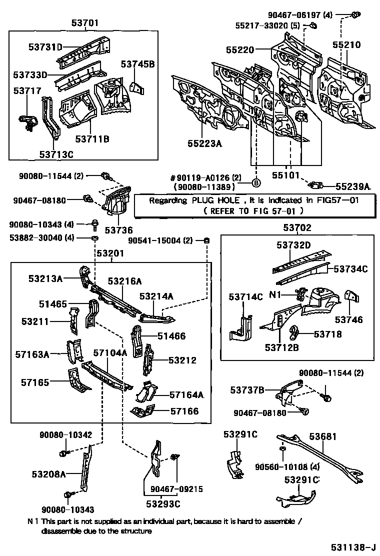 5304 — FRONT FENDER APRON & DASH PANEL