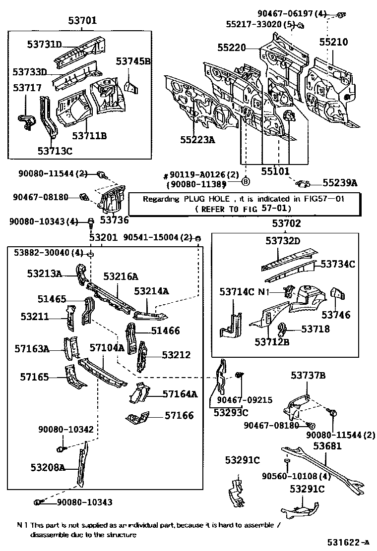 5304 — FRONT FENDER APRON & DASH PANEL