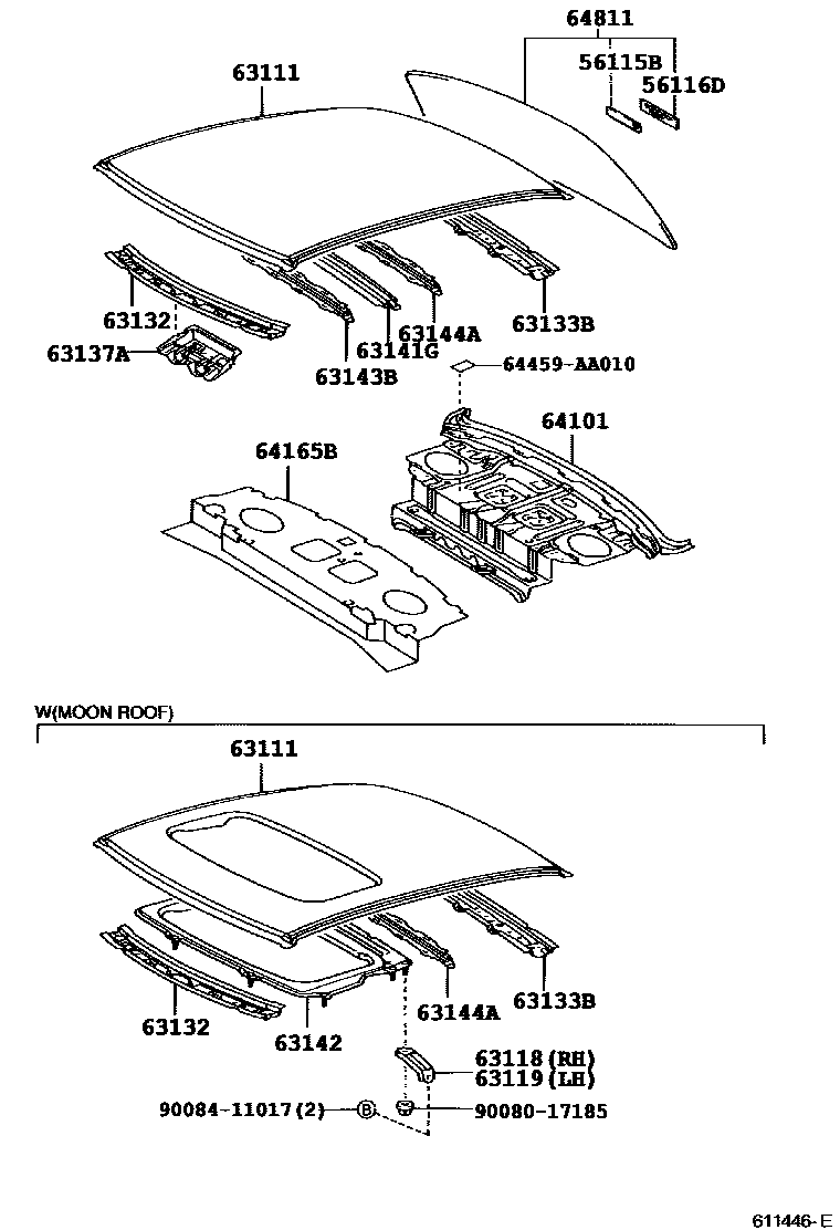 6104 — ROOF PANEL & BACK WINDOW GLASS
