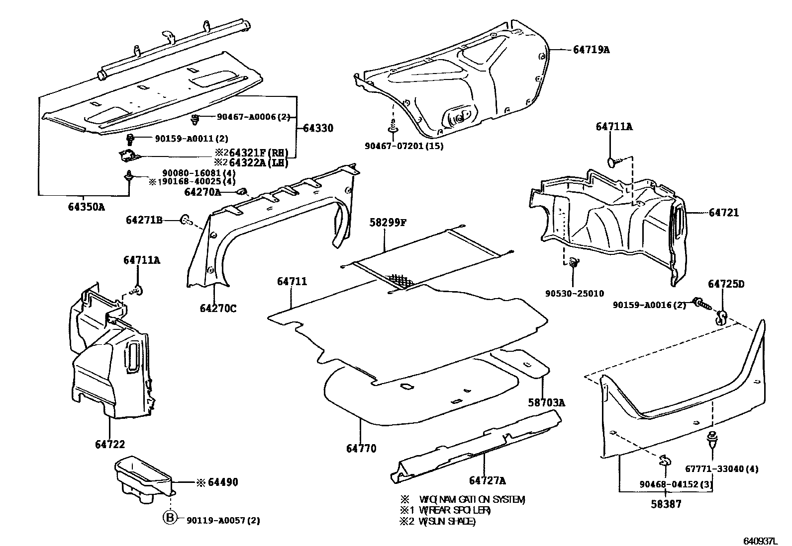 6403 — PACKAGE TRAY PANEL & LUGGAGE COMPARTMENT MAT