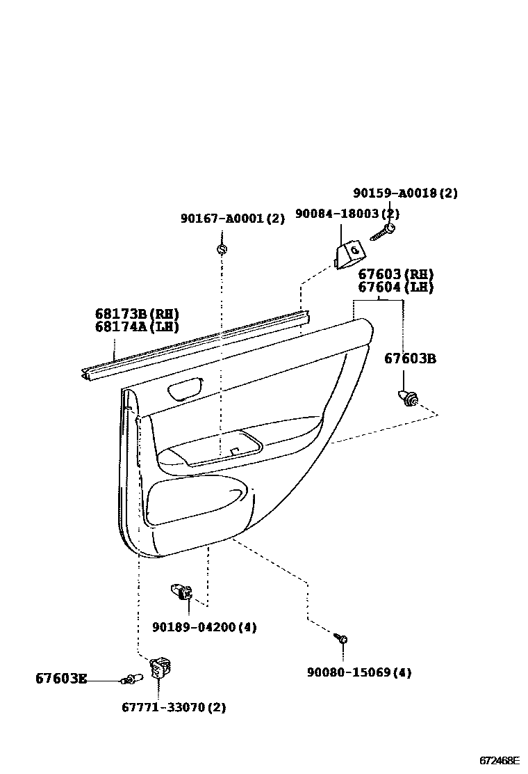 6705 — REAR DOOR PANEL & GLASS