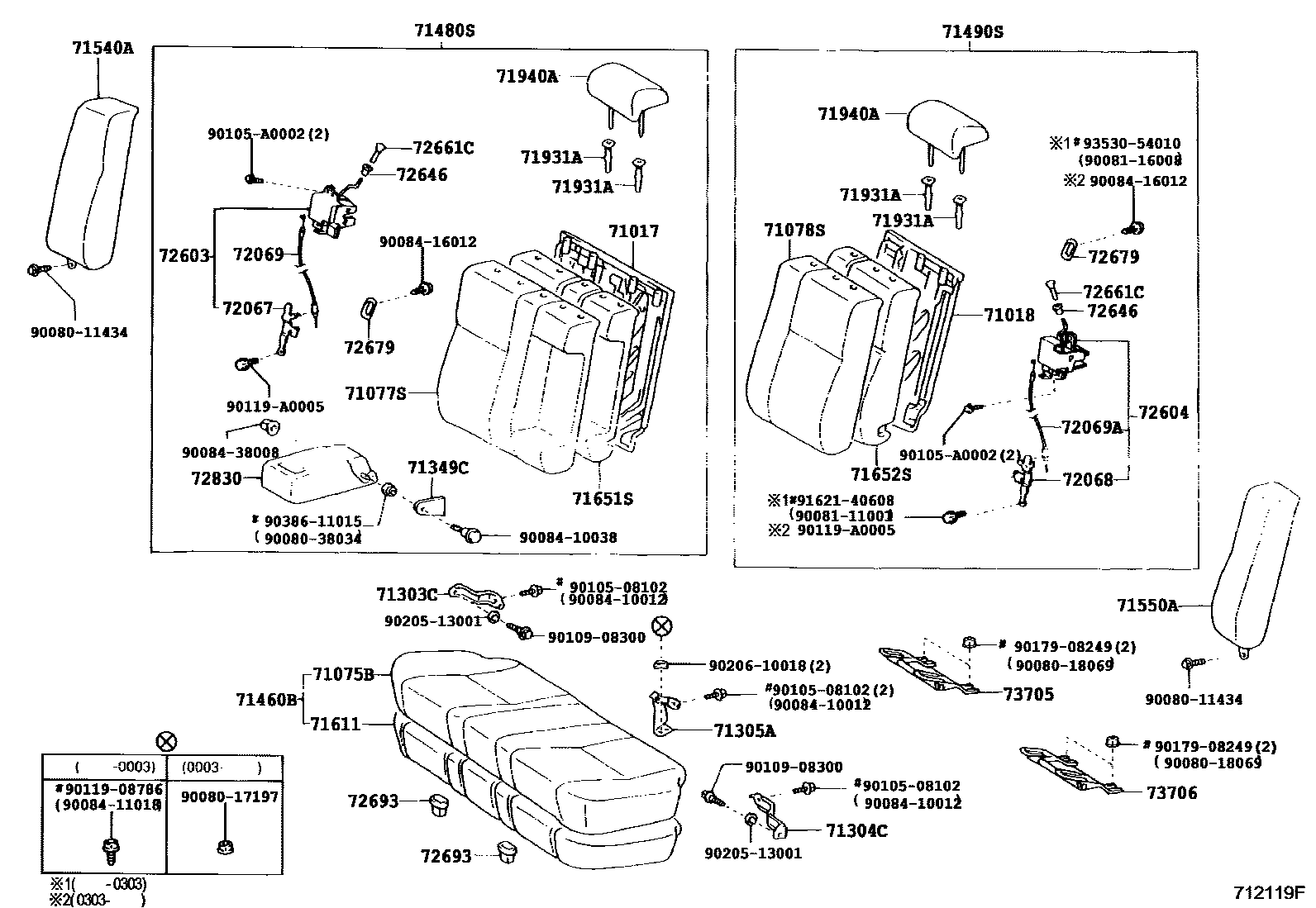7102 — REAR SEAT & SEAT TRACK