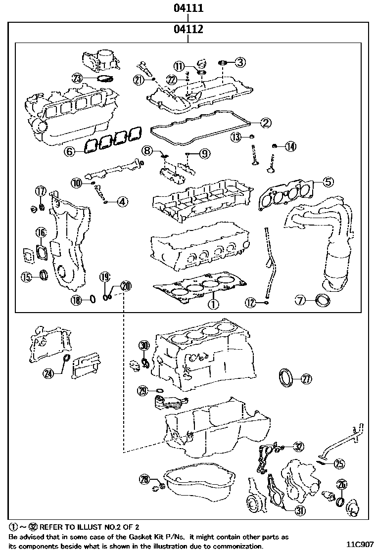 1103 — ENGINE OVERHAUL GASKET KIT