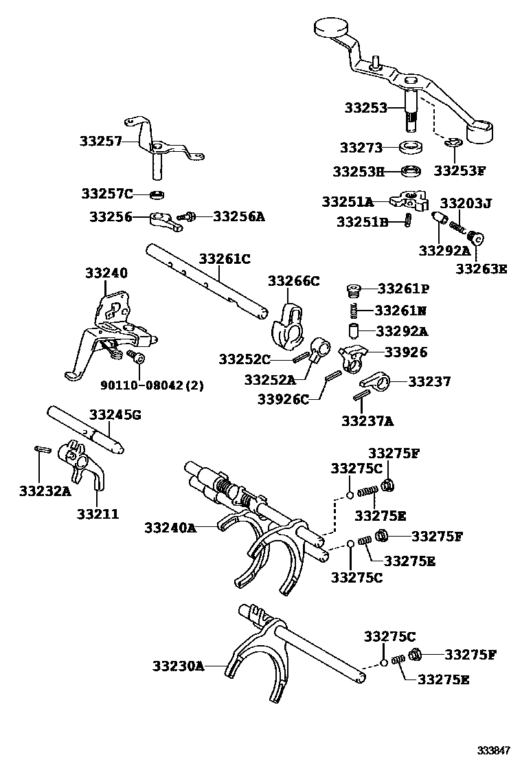3307 — GEAR SHIFT FORK & LEVER SHAFT (MTM)