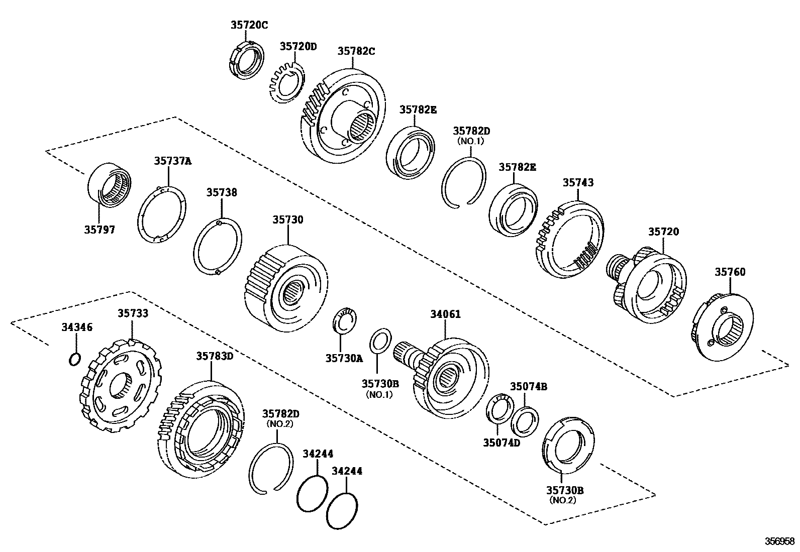3510 — PLANETARY GEAR, REVERSE PISTON & COUNTER GEAR(ATM)