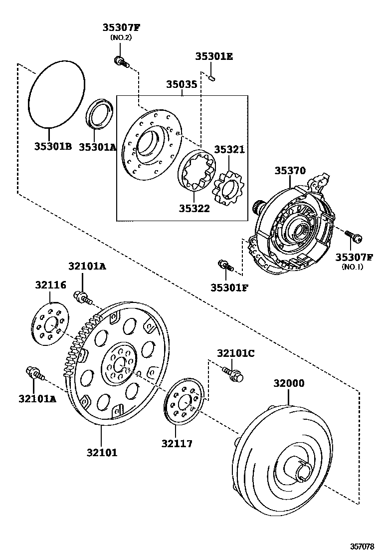 3502 — TORQUE CONVERTER, FRONT OIL PUMP & CHAIN (ATM)