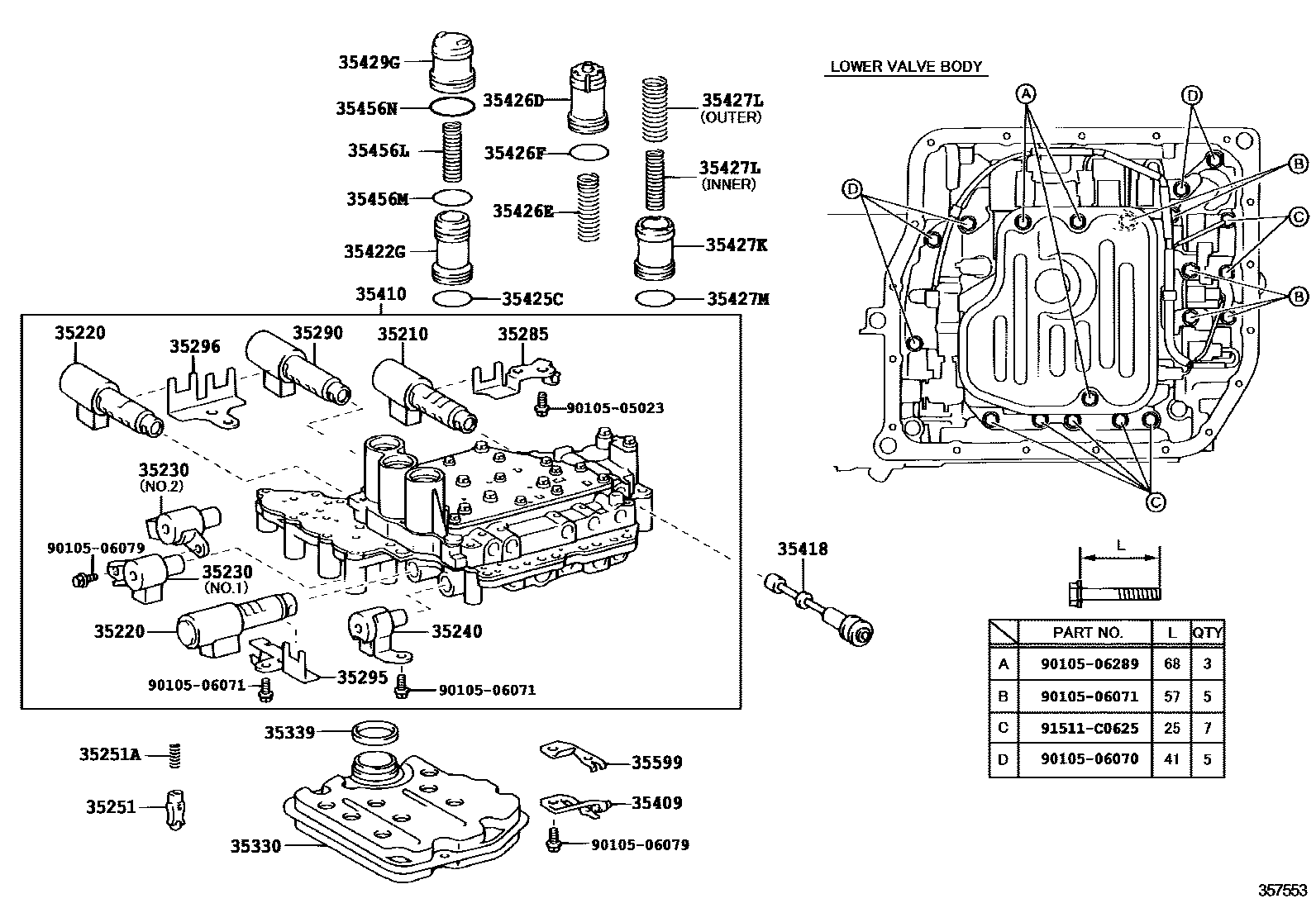 3512 — VALVE BODY & OIL STRAINER (ATM)