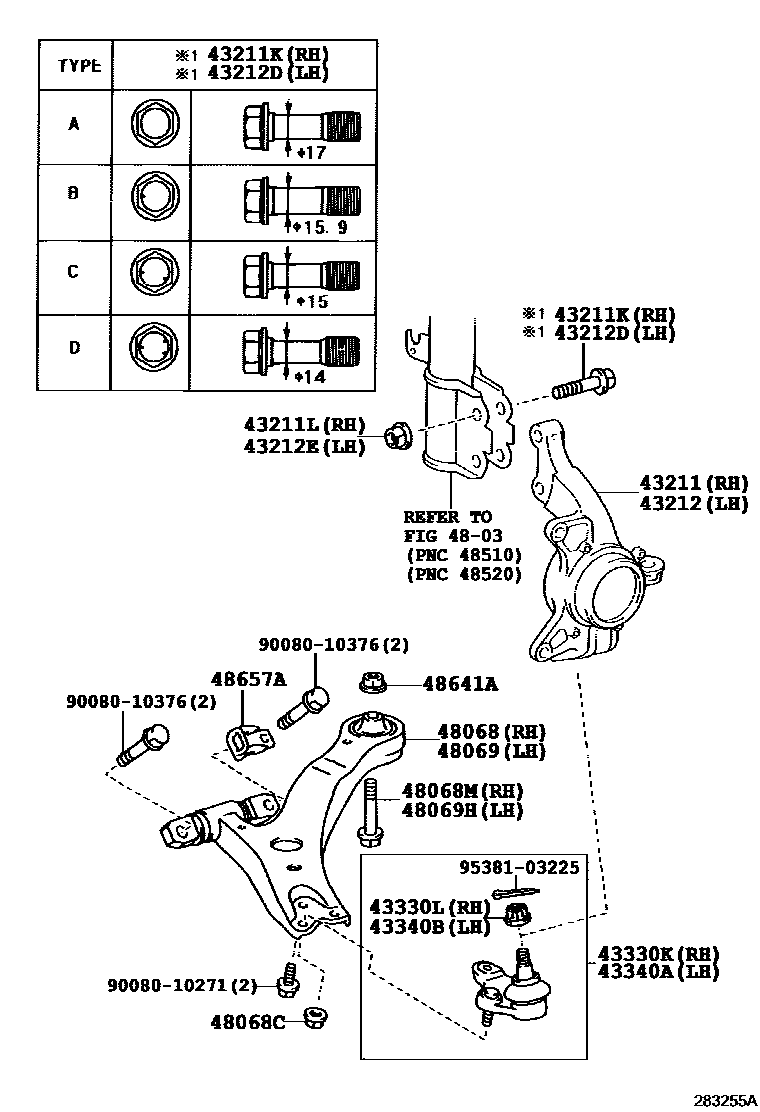 4802 — FRONT AXLE ARM & STEERING KNUCKLE