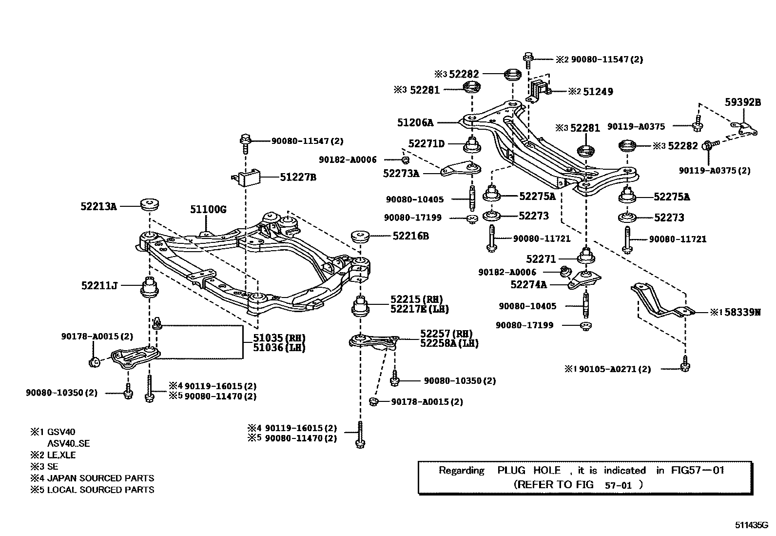 5102 — SUSPENSION CROSSMEMBER & UNDER COVER