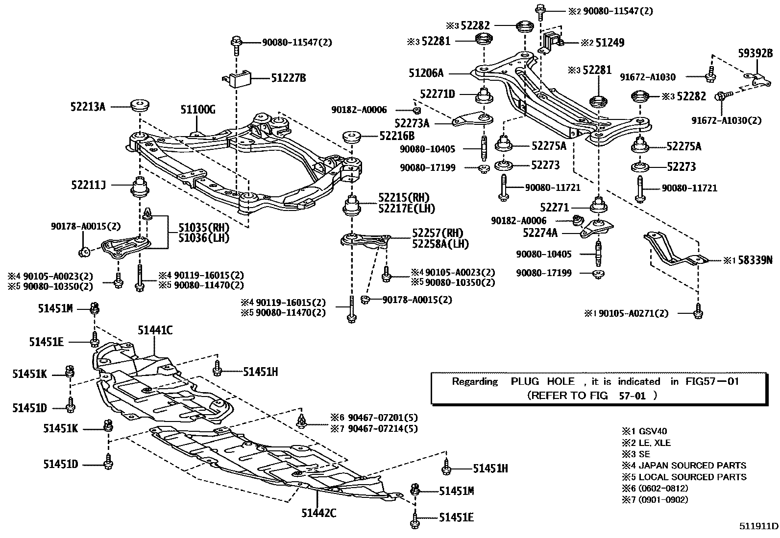 5102 — SUSPENSION CROSSMEMBER & UNDER COVER