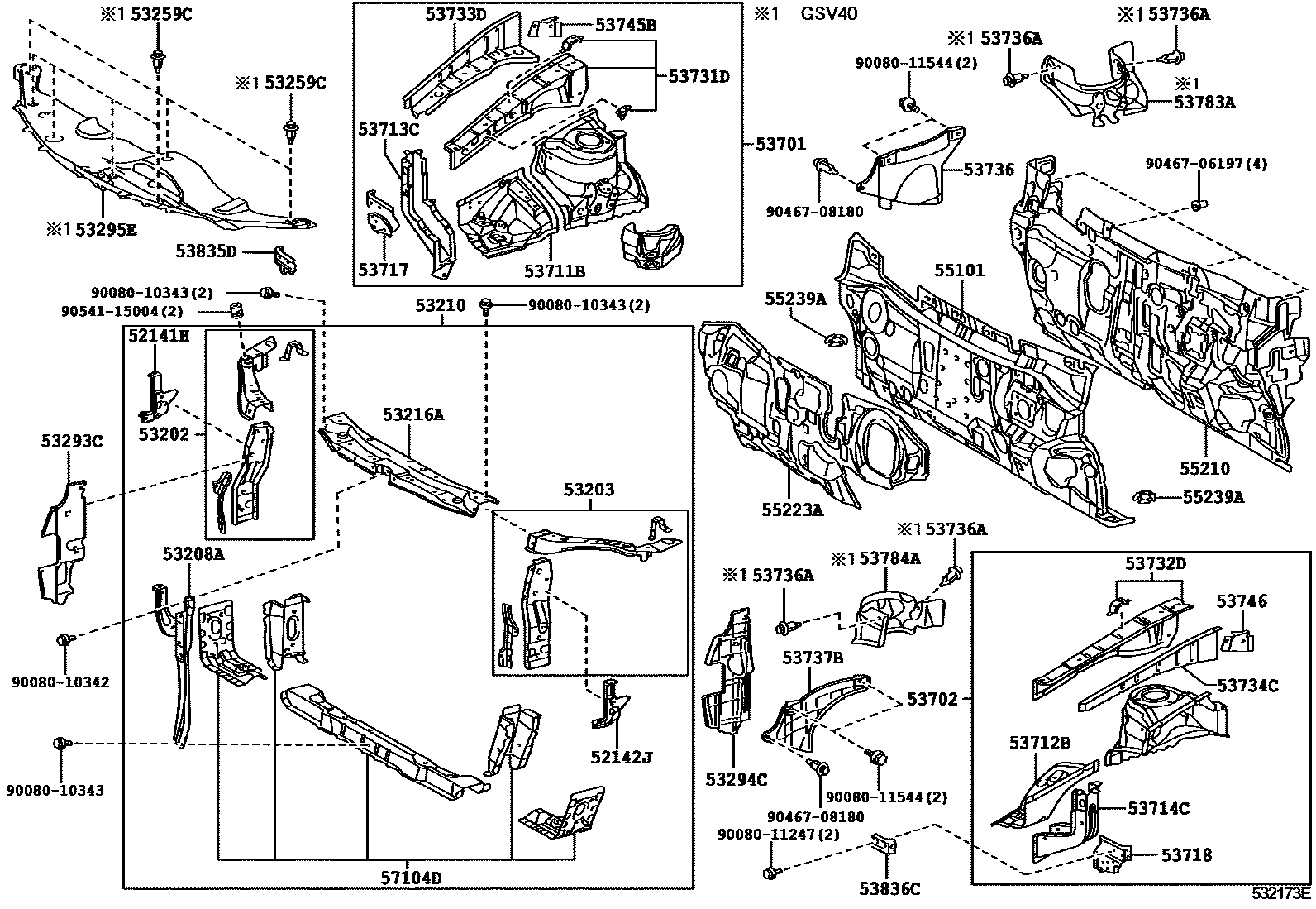 5304 — FRONT FENDER APRON & DASH PANEL