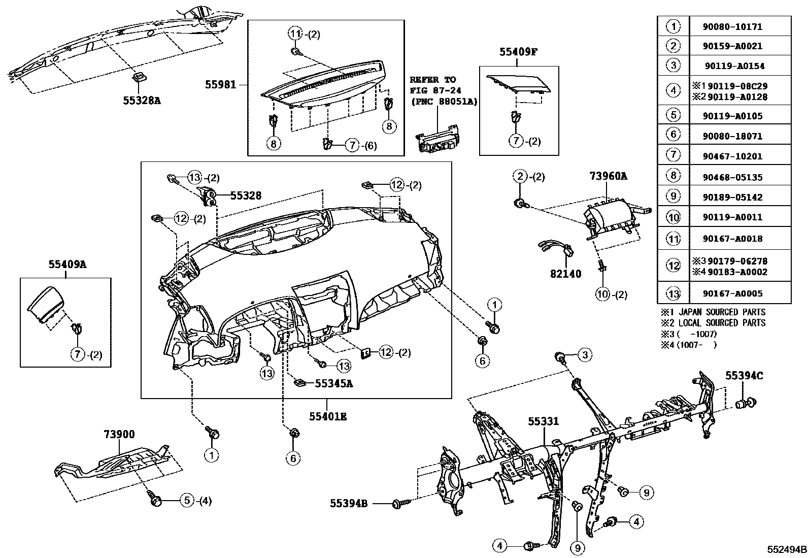 5501 — INSTRUMENT PANEL & GLOVE COMPARTMENT