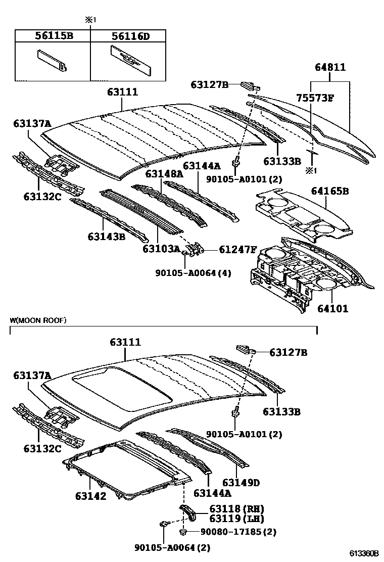 6104 — ROOF PANEL & BACK WINDOW GLASS