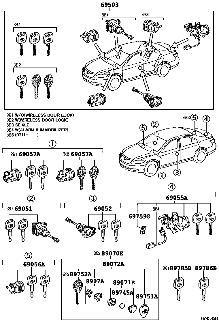 6712 — LOCK CYLINDER SET