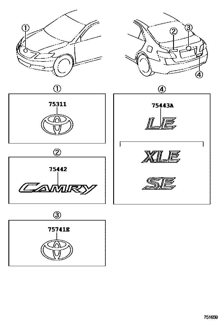 7501 — EMBLEM & NAME PLATE (EXTERIOR & INTERIOR)