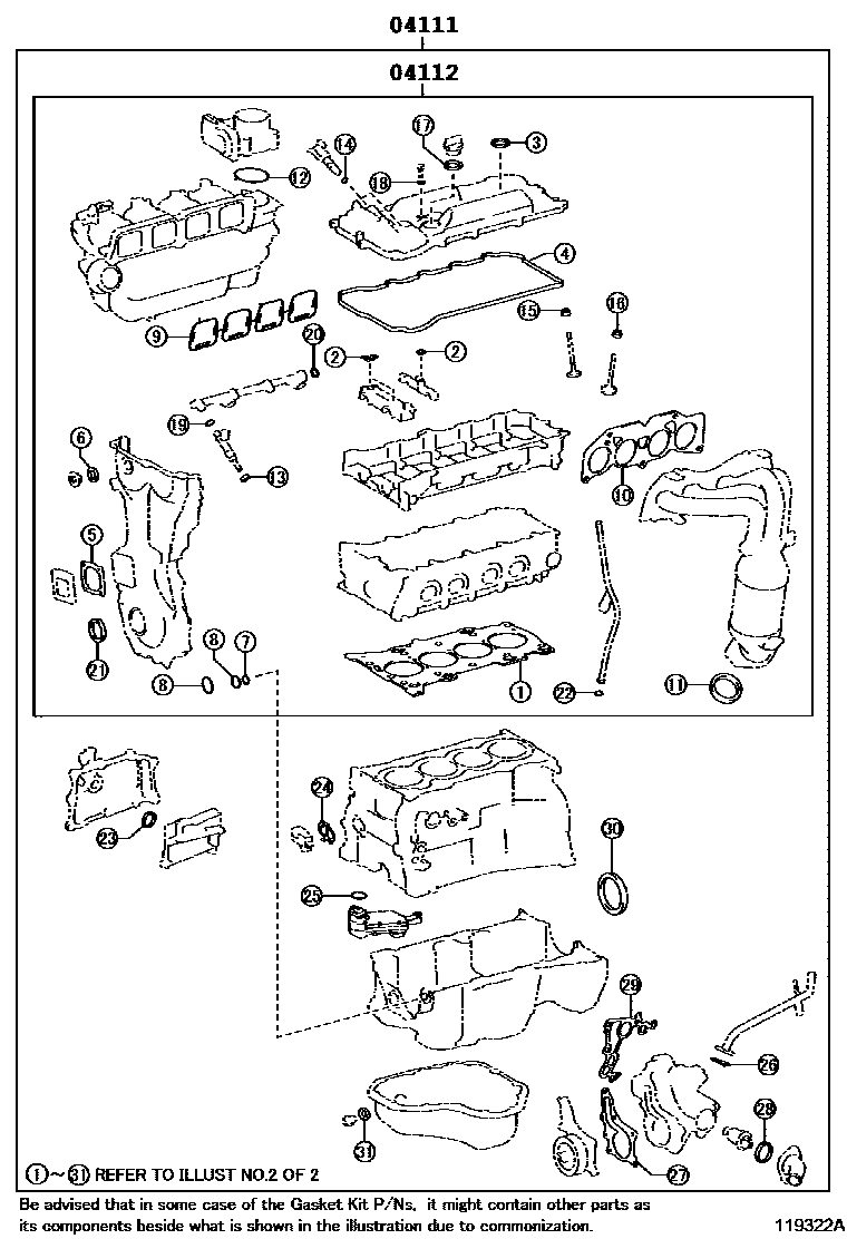 1103 — ENGINE OVERHAUL GASKET KIT