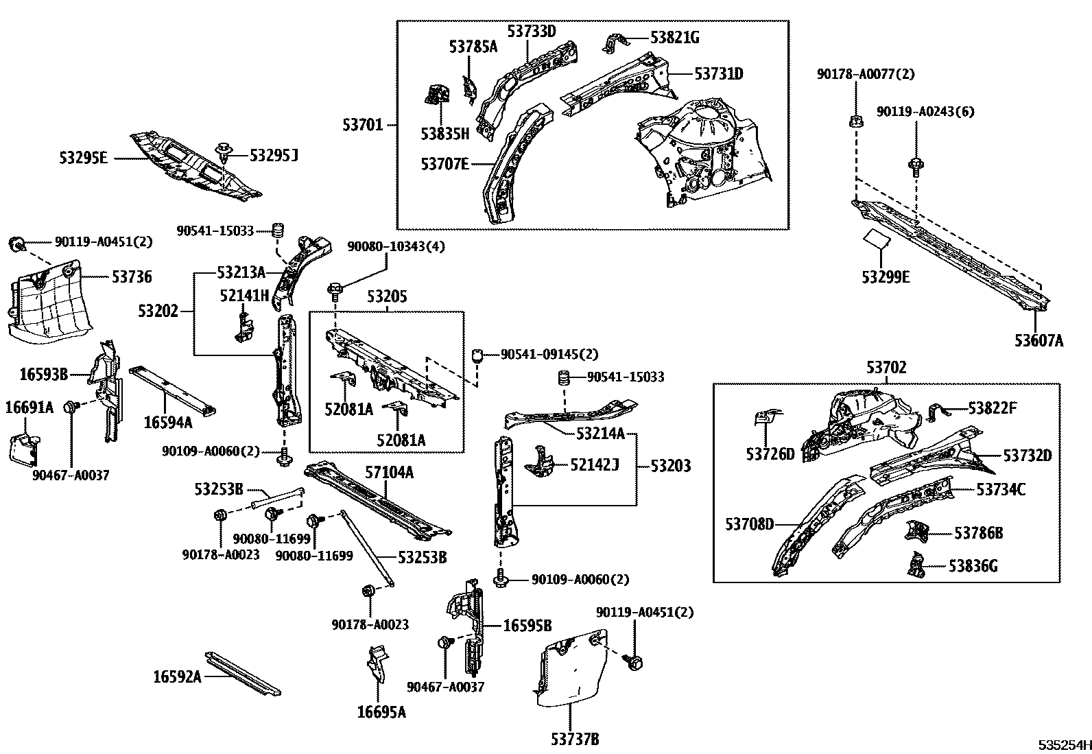 5304 — FRONT FENDER APRON & DASH PANEL