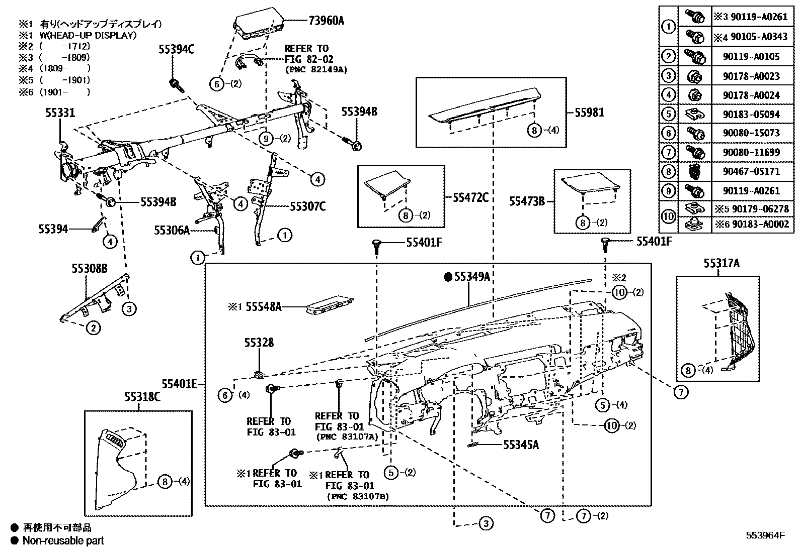 5501 — INSTRUMENT PANEL & GLOVE COMPARTMENT
