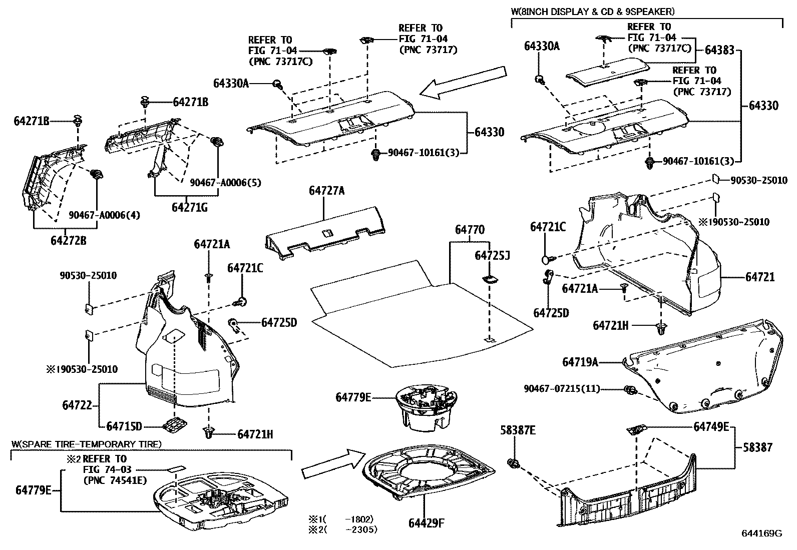 6403 — PACKAGE TRAY PANEL & LUGGAGE COMPARTMENT MAT