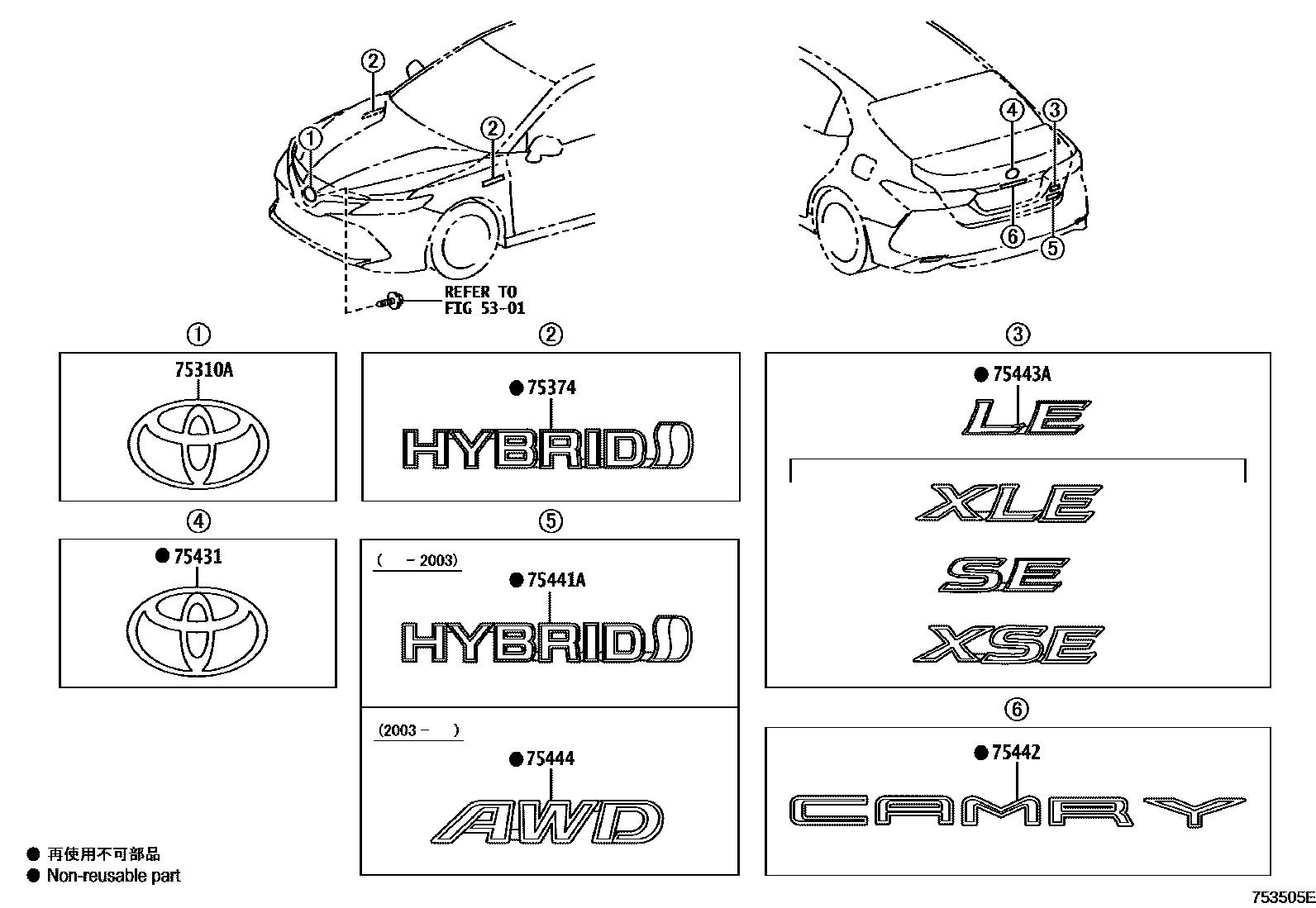 7501 — EMBLEM & NAME PLATE (EXTERIOR & INTERIOR)