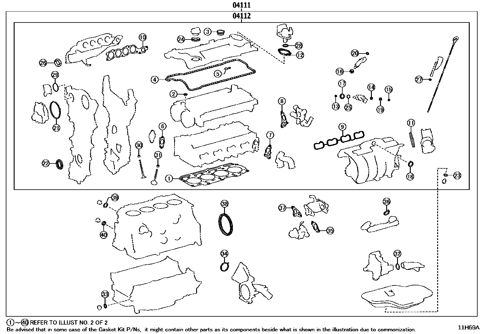 1103 — ENGINE OVERHAUL GASKET KIT