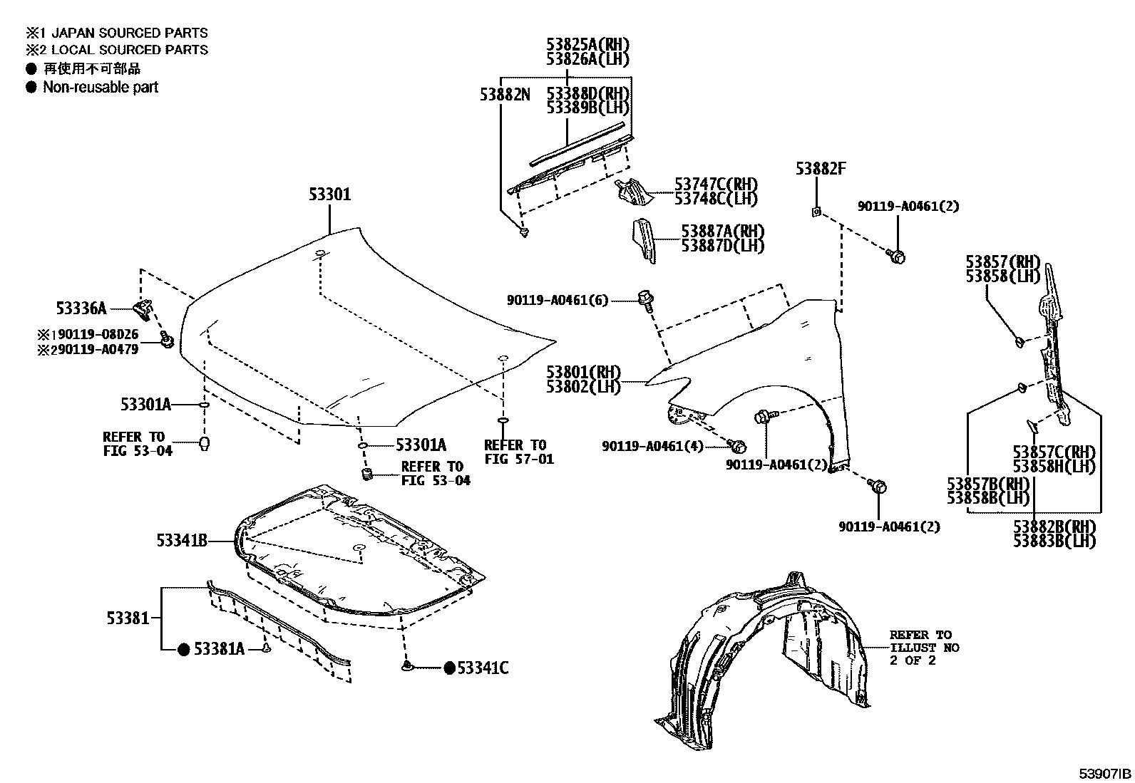 5302 — HOOD & FRONT FENDER