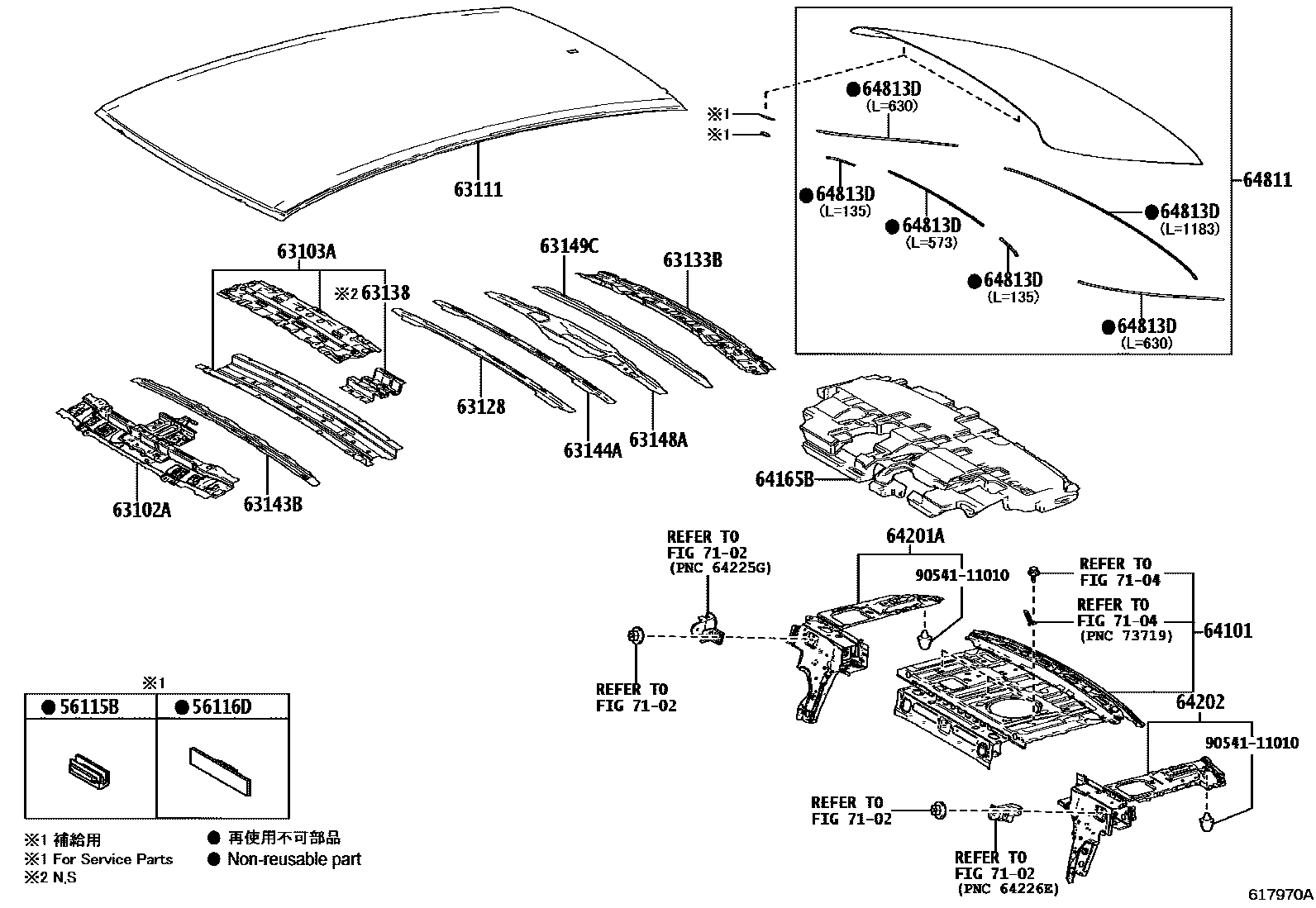 6104 — ROOF PANEL & BACK WINDOW GLASS