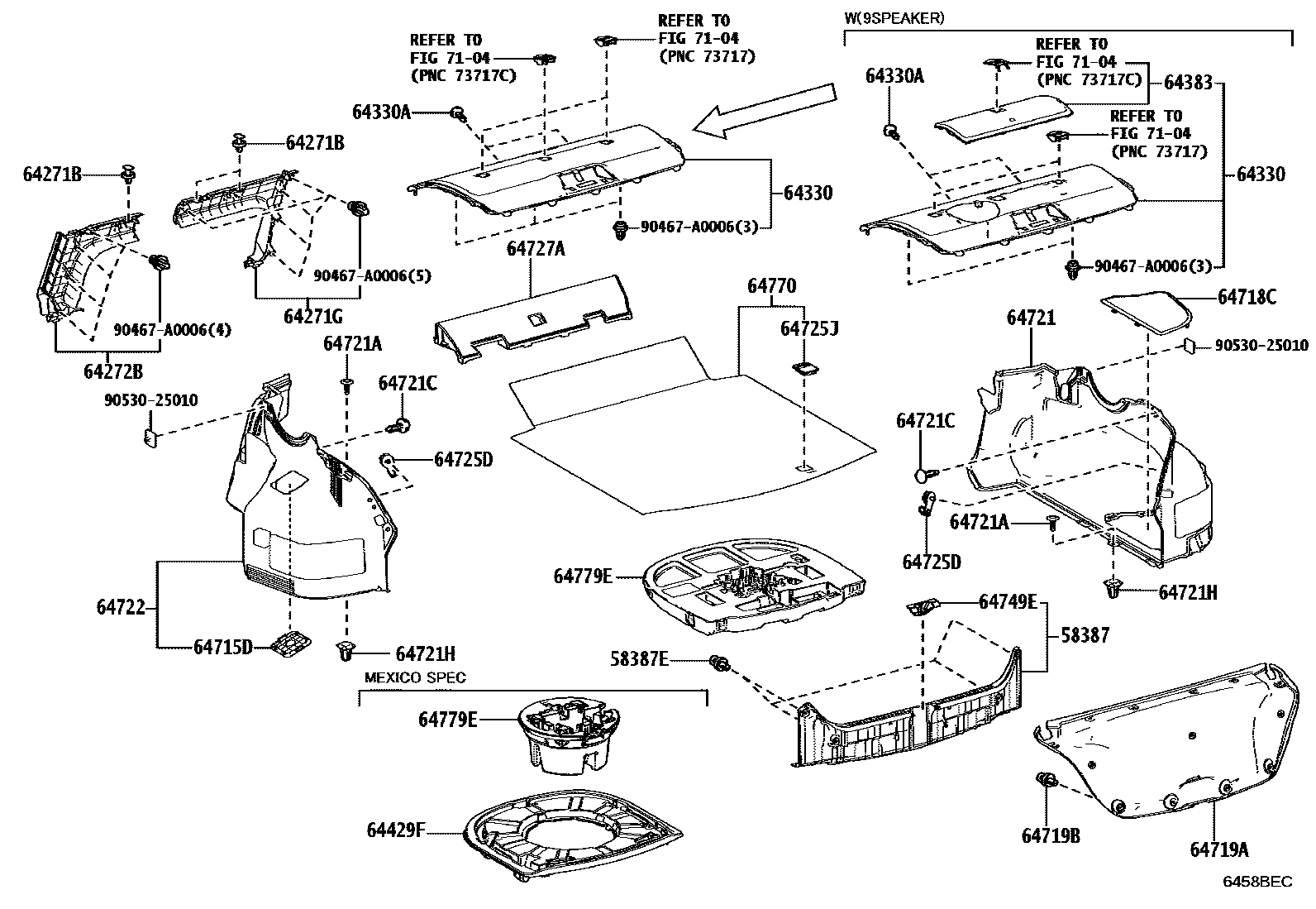6403 — PACKAGE TRAY PANEL & LUGGAGE COMPARTMENT MAT