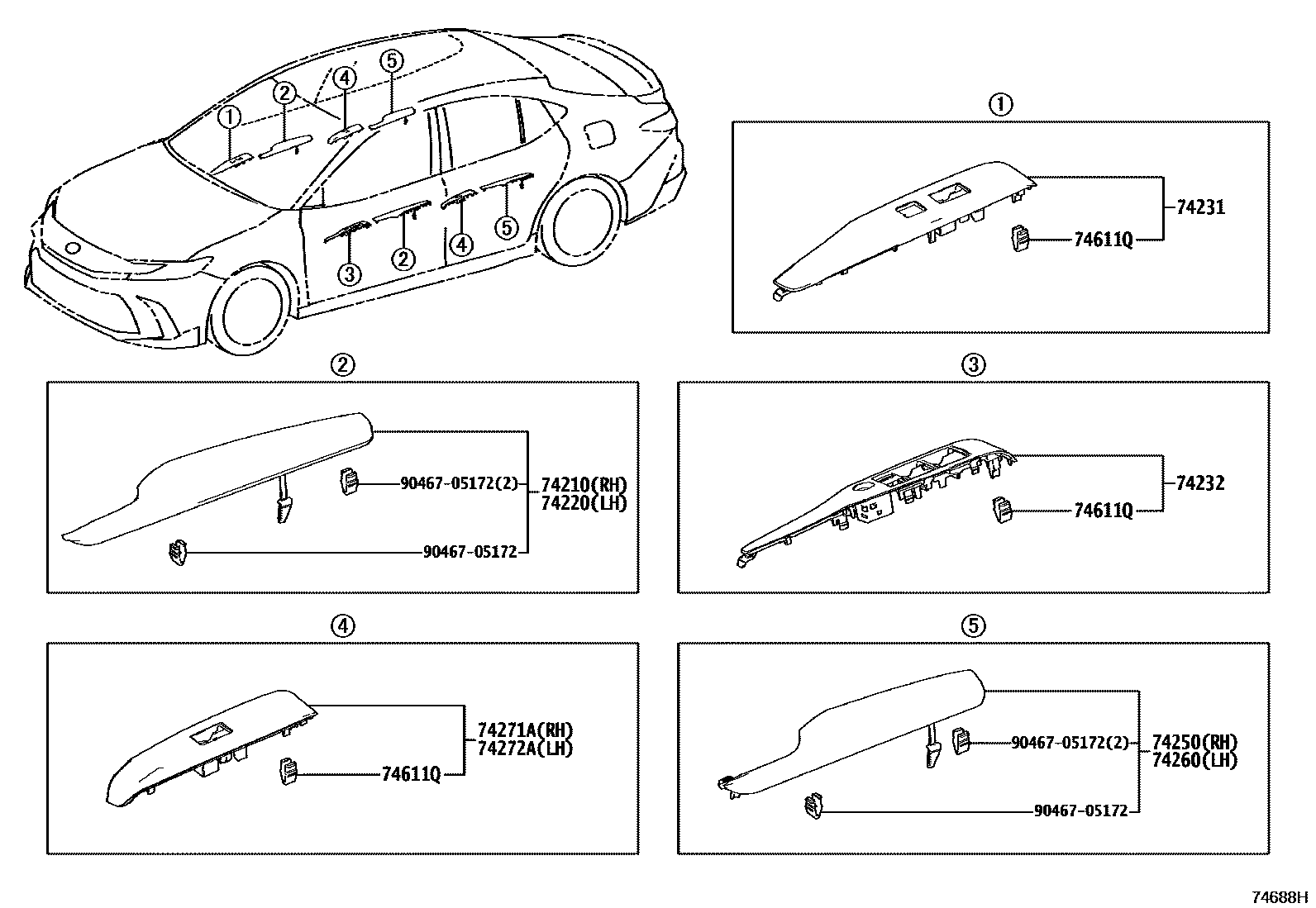 7401 — ARMREST & VISOR
