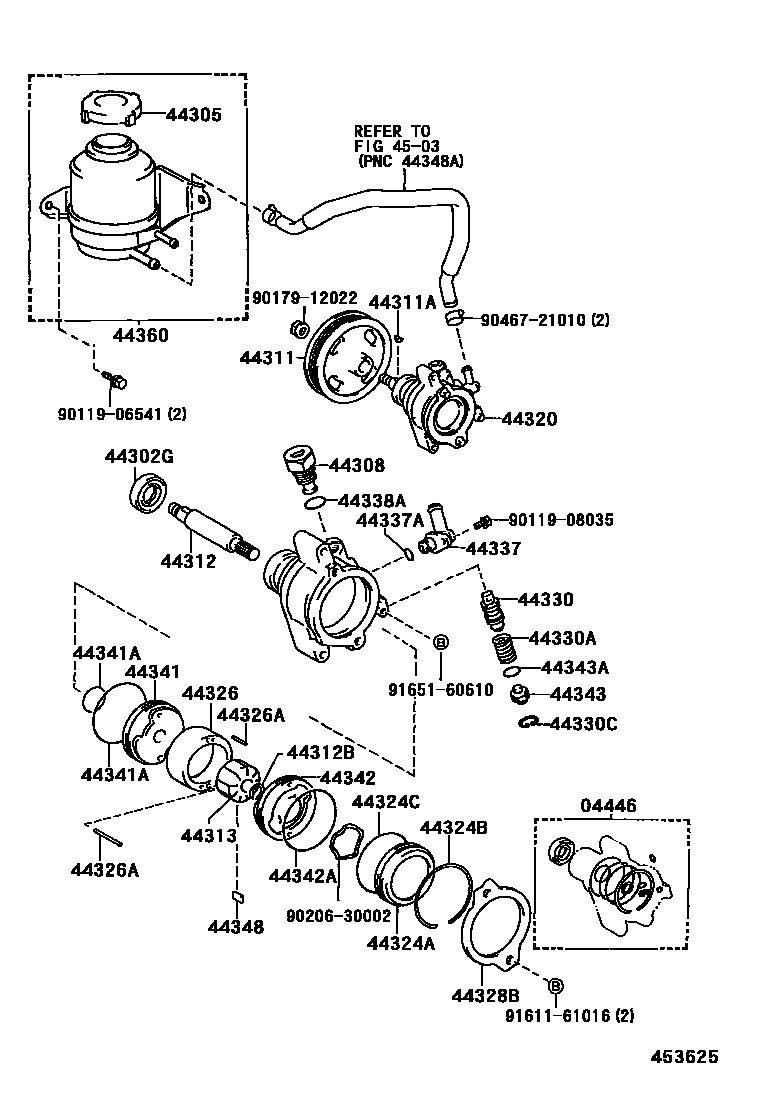 4502 — VANE PUMP & RESERVOIR (POWER STEERING)