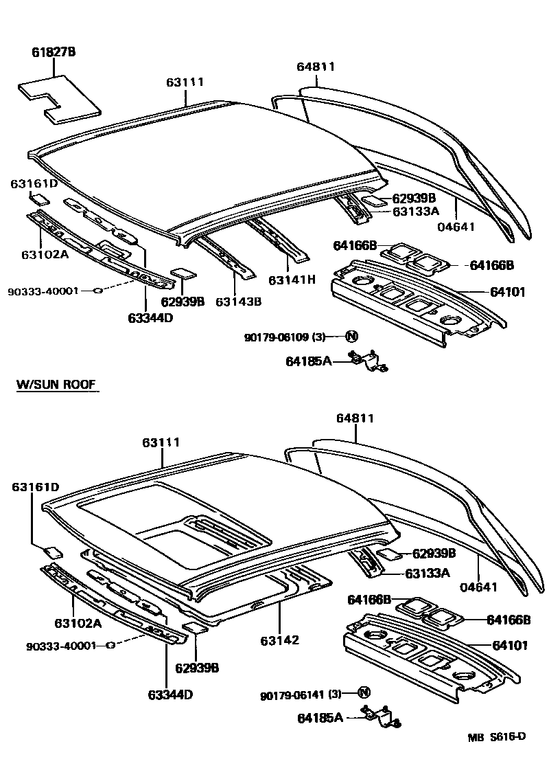 6104 — ROOF PANEL & BACK WINDOW GLASS